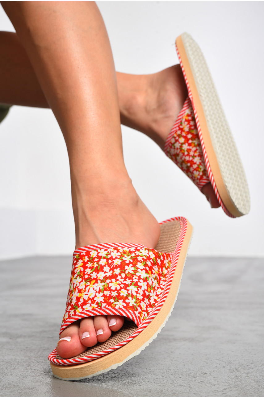 Тапочки домашние женские красного цвета 182061