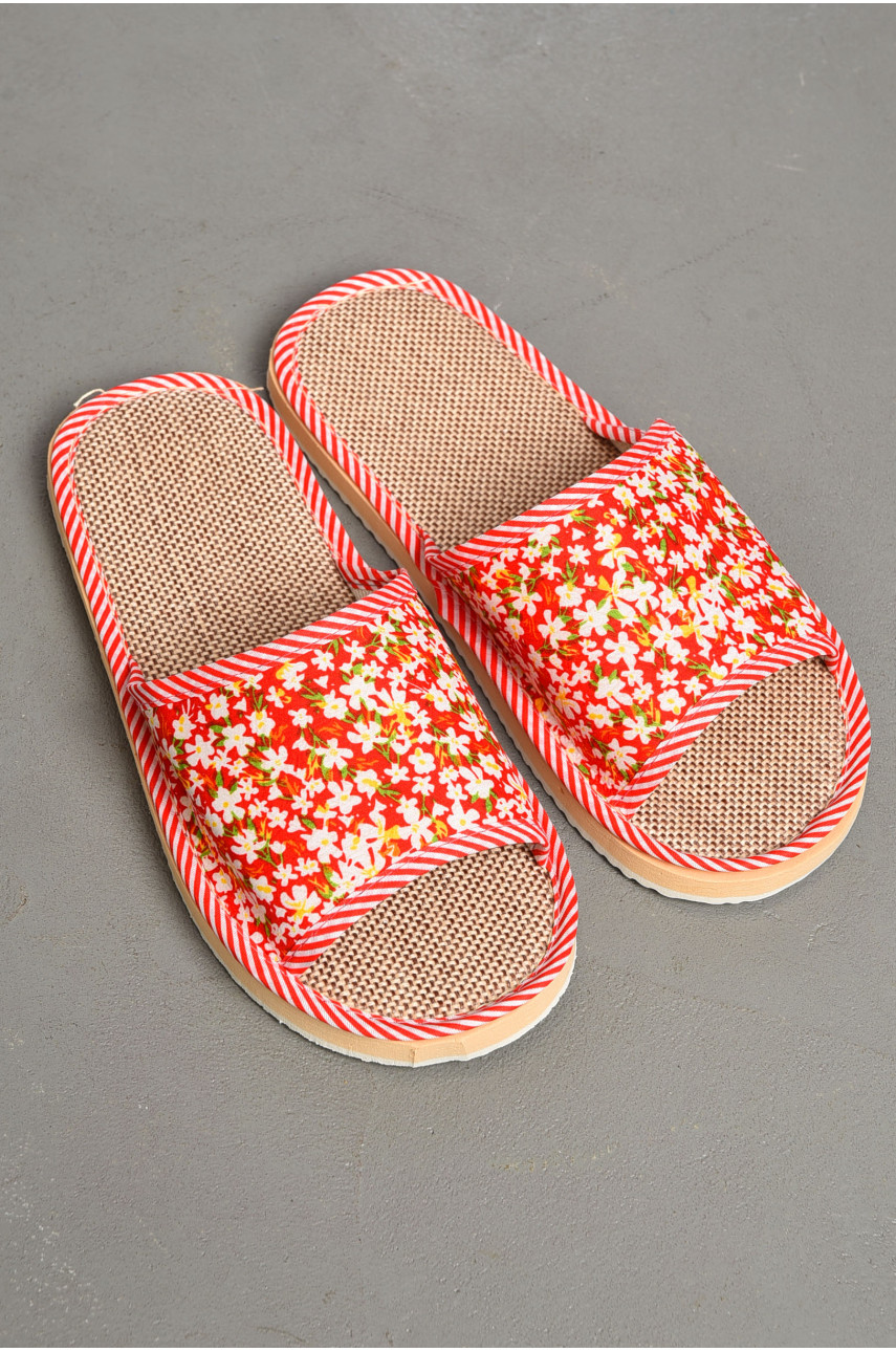 Тапочки домашние женские красного цвета 182061