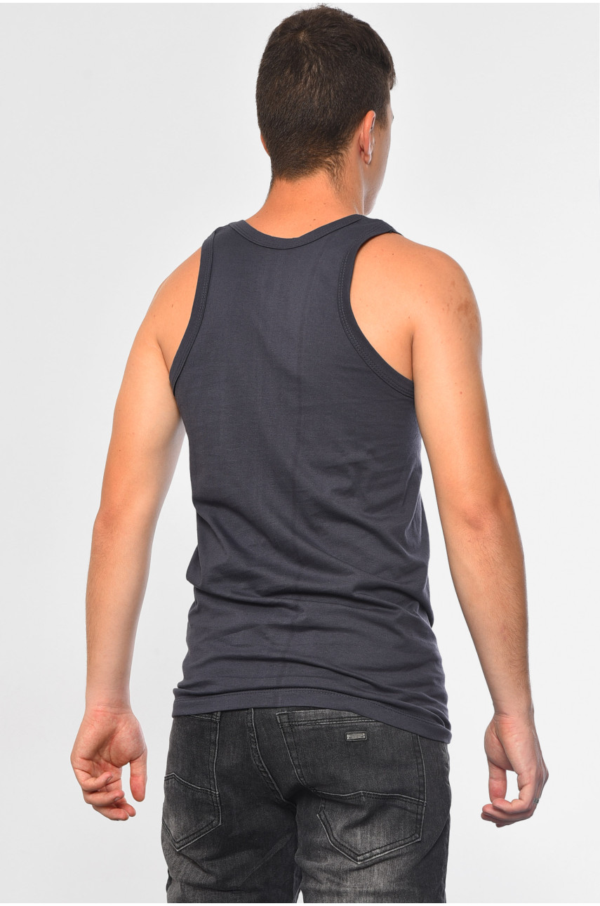 Майка чоловіча однотонна темно-сірого кольору 1111 182063 Майка чоловіча однотонна темно-сірого кольору 1111 182063