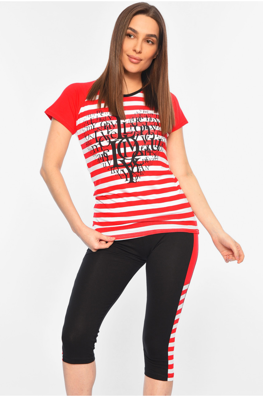 Пижама женская черно-красного цвета 7032 182084