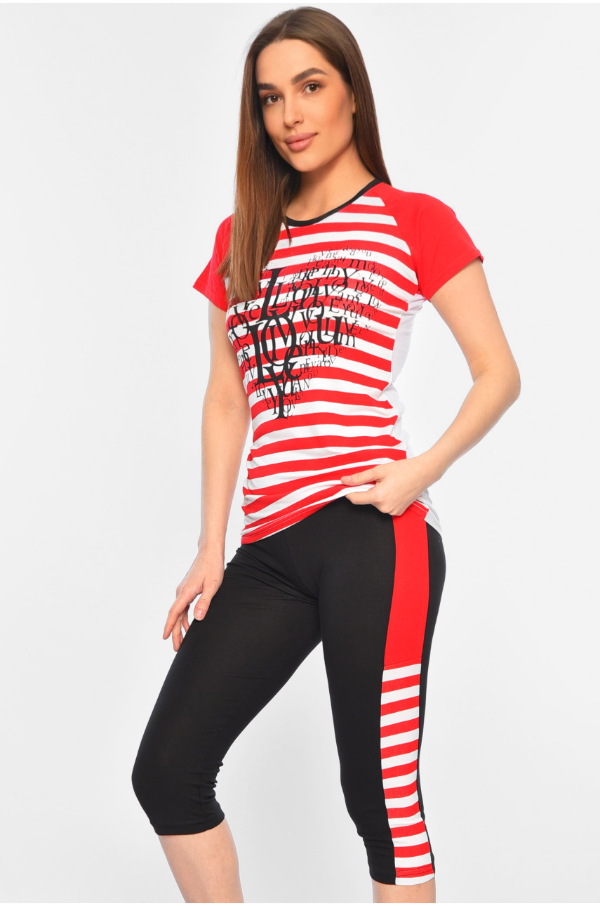 Пижама женская черно-красного цвета 7032 182084