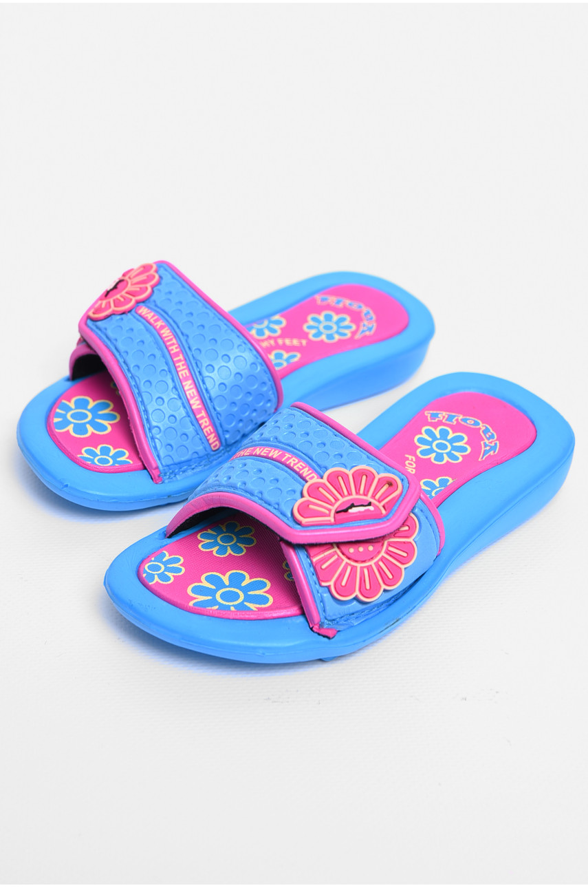 Шльопанці дитячі для дівчинки блакитного кольору 617-59 182100