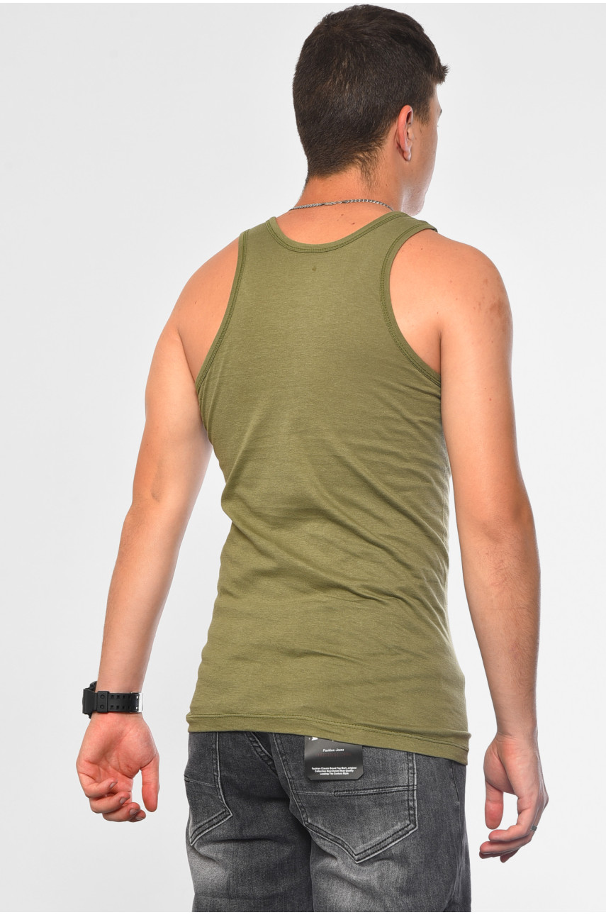 Майка чоловіча однотонна кольору хакі 182132 Майка чоловіча однотонна кольору хакі 182132