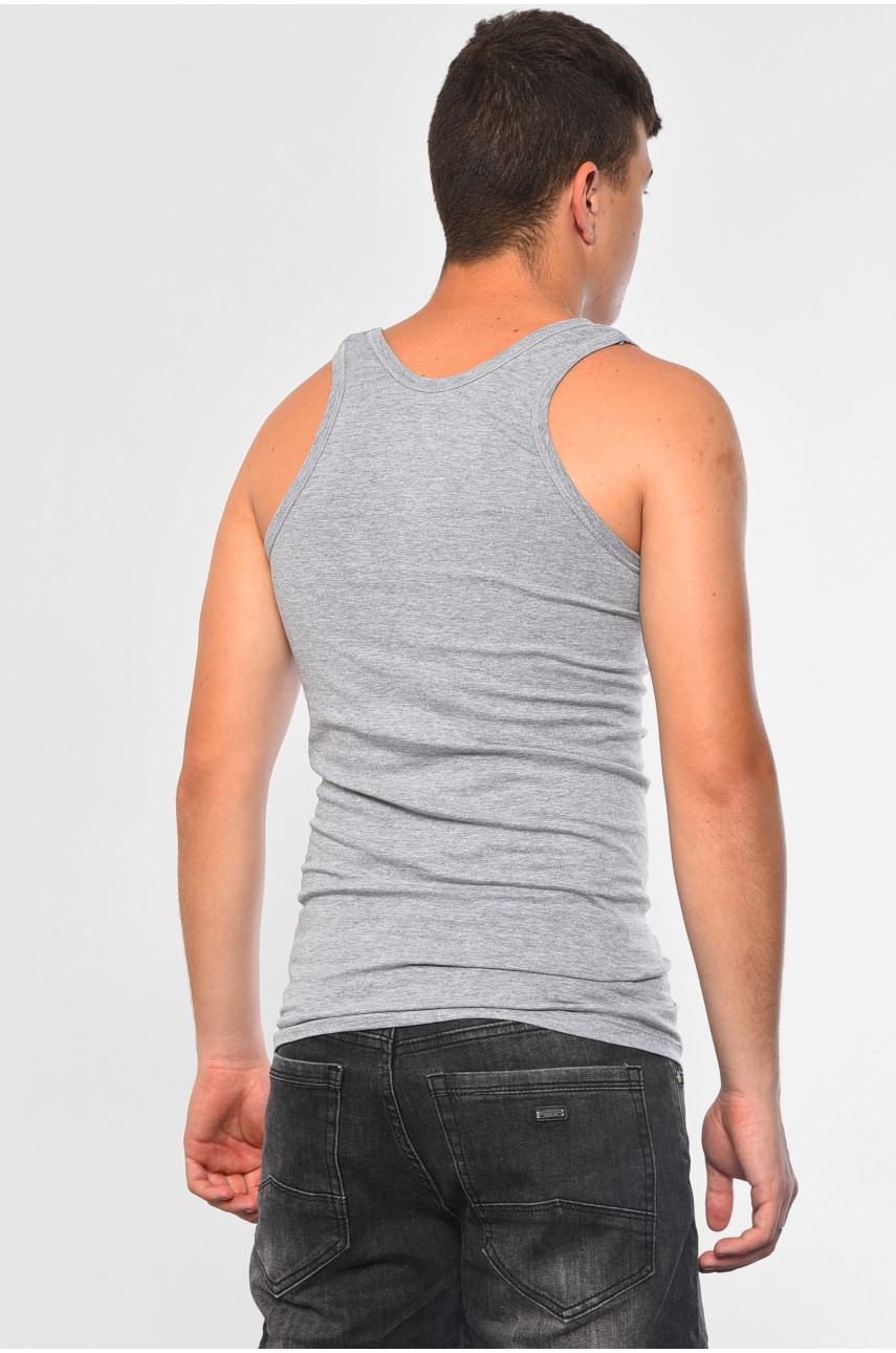 Майка чоловіча однотонна сірого кольору 182133