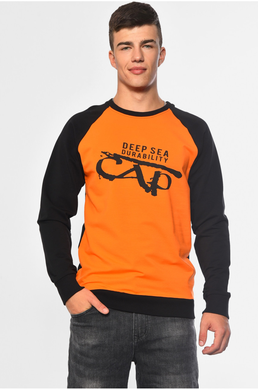 Світшот чоловічий помаранчевого кольору 695 182139