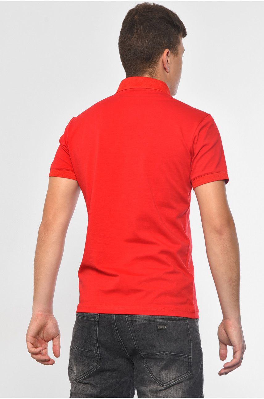 Футболка мужская поло красного цвета 182162
