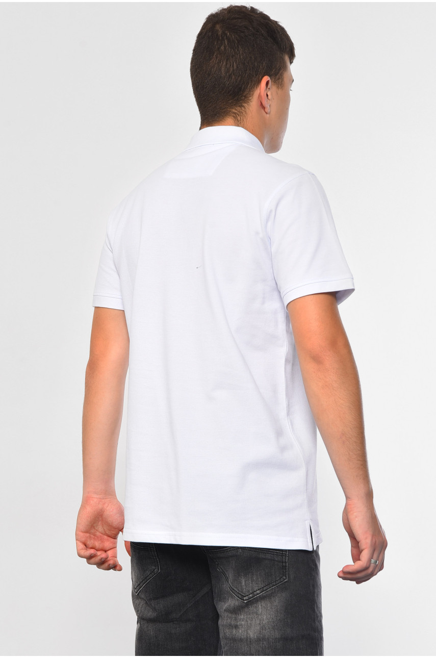 Футболка мужская поло белого цвета 182178