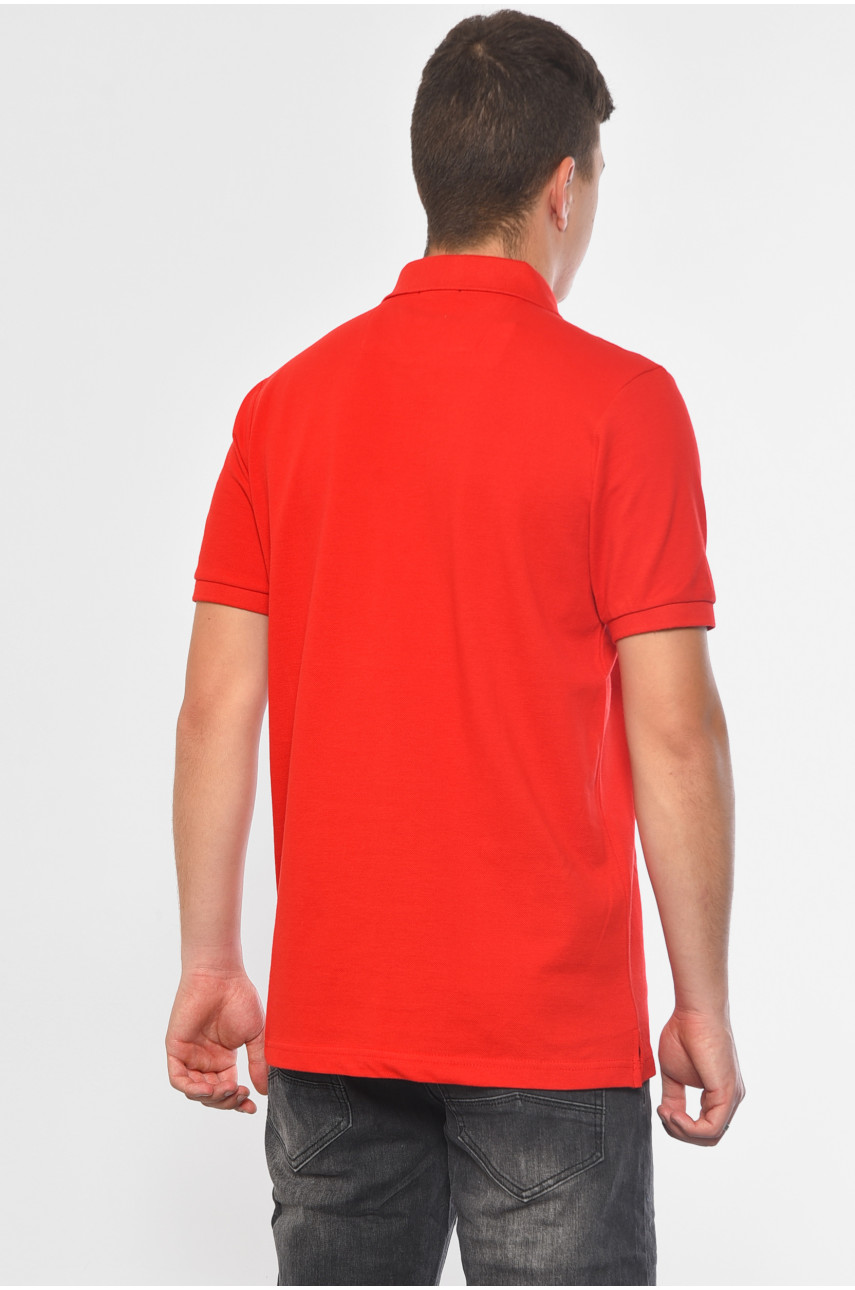 Футболка мужская поло красного цвета 182179