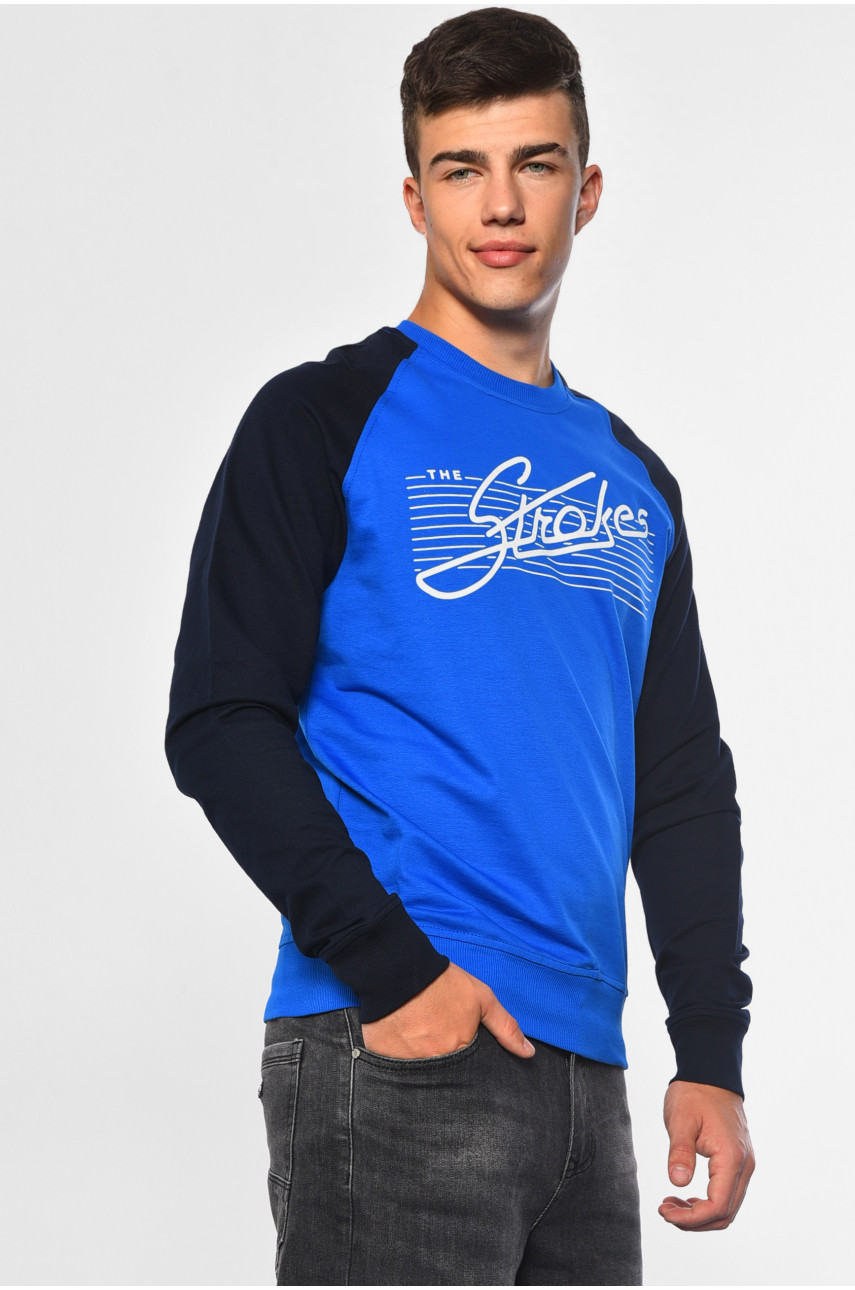 Світшот чоловічий синього кольору 888 182184 Світшот чоловічий синього кольору 888 182184