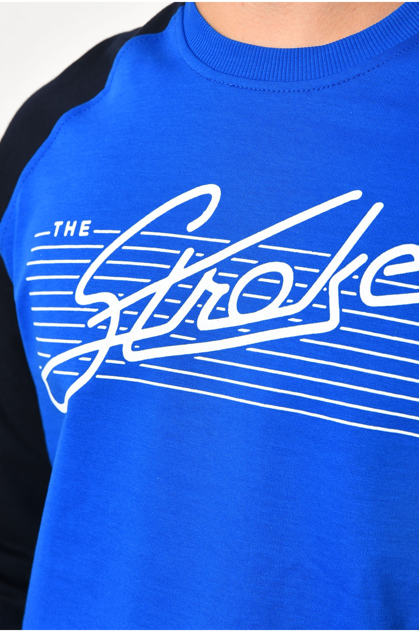 Світшот чоловічий синього кольору 888 182184 Світшот чоловічий синього кольору 888 182184