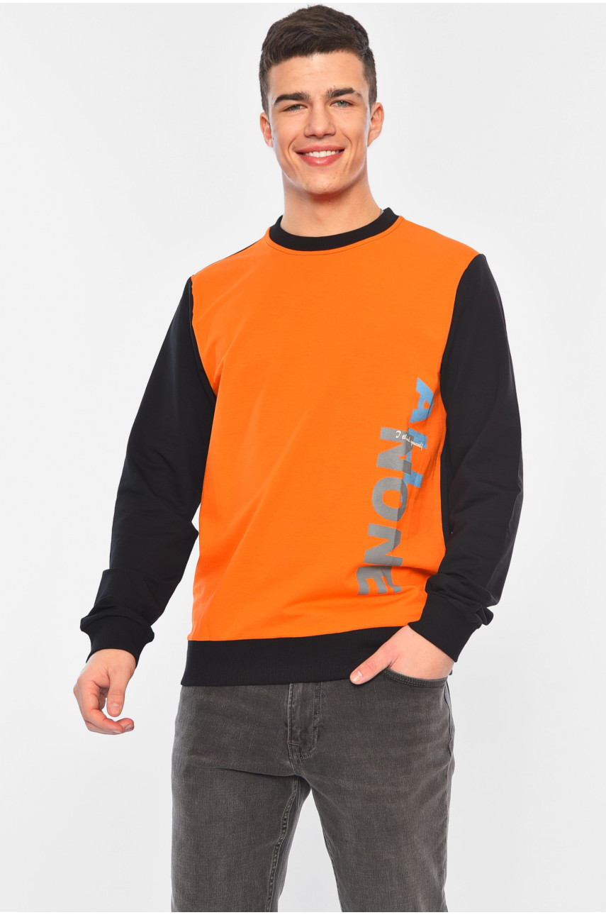 Світшот чоловічий помаранчевого кольору 182188 Світшот чоловічий помаранчевого кольору 182188