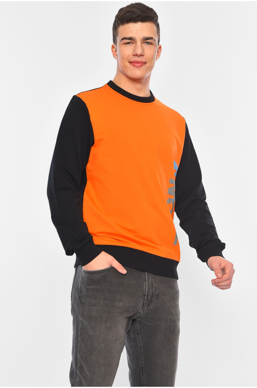 Світшот чоловічий помаранчевого кольору 182188 Світшот чоловічий помаранчевого кольору 182188