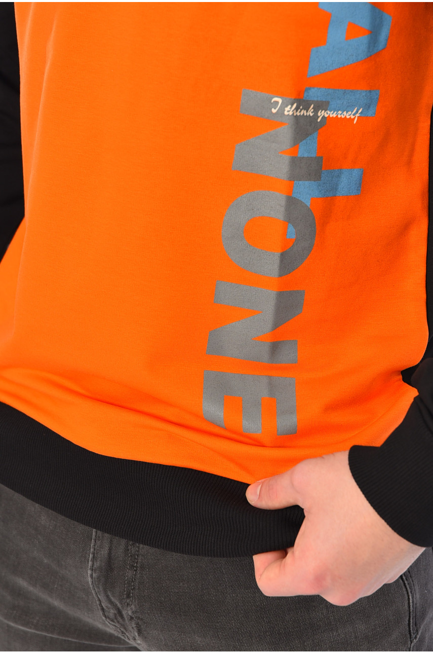 Світшот чоловічий помаранчевого кольору 182188 Світшот чоловічий помаранчевого кольору 182188