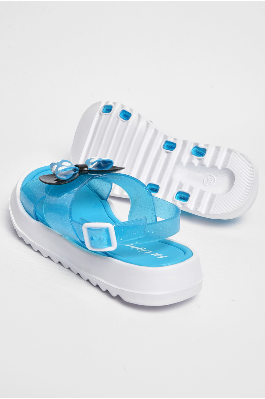 Босоножки детские для девочки голубого цвета 8434-14 182221