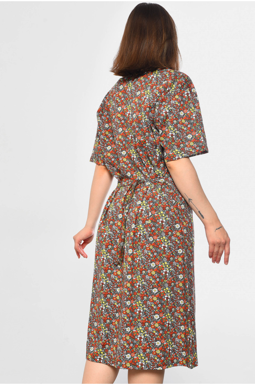 Халат жіночий напівбатальний з принтом кольору хакі 3050 182248 Халат жіночий напівбатальний з принтом кольору хакі 3050 182248