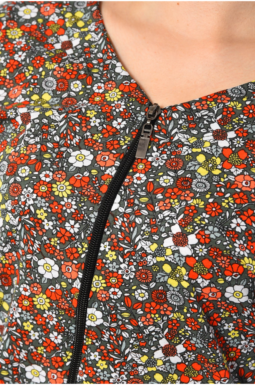 Халат жіночий напівбатальний з принтом кольору хакі 3050 182248 Халат жіночий напівбатальний з принтом кольору хакі 3050 182248