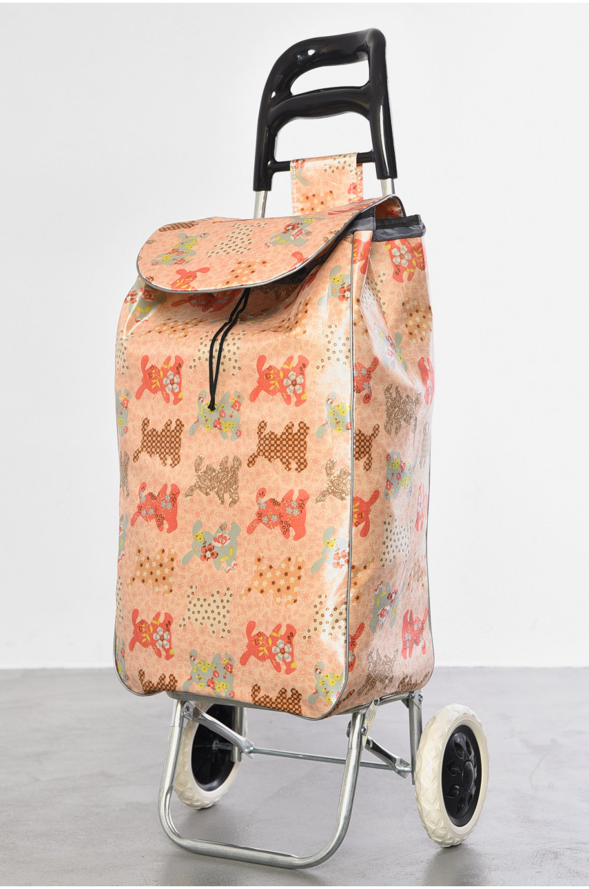 Сумка кравчучка на колесах бежевого кольору 182260