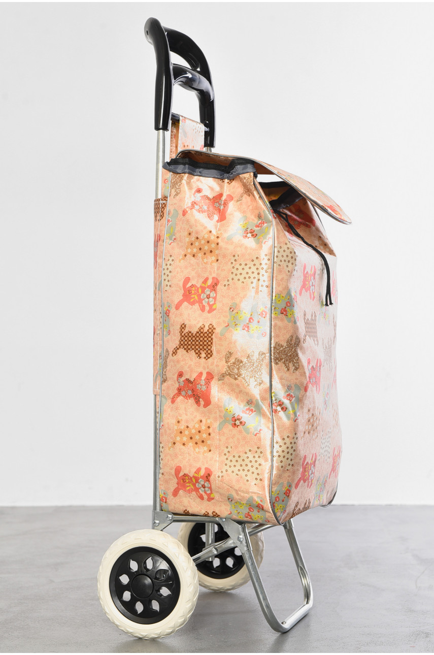 Сумка кравчучка на колесах бежевого кольору 182260