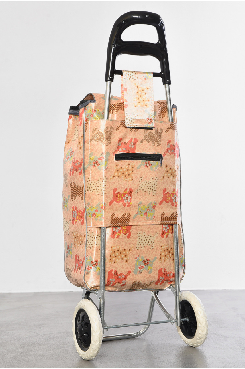 Сумка кравчучка на колесах бежевого кольору 182260