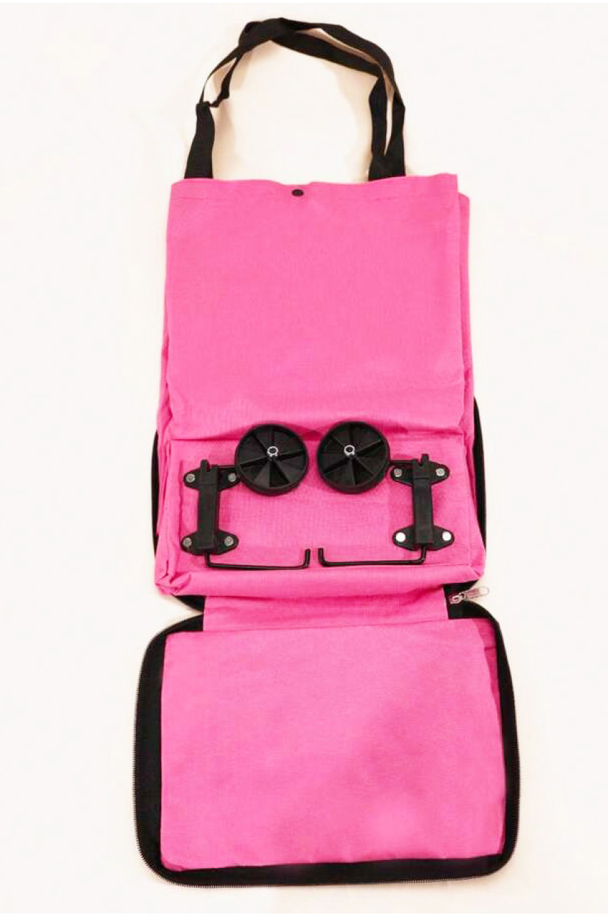 Сумка складана на колесах рожевого кольору 182298 Сумка складана на колесах рожевого кольору 182298