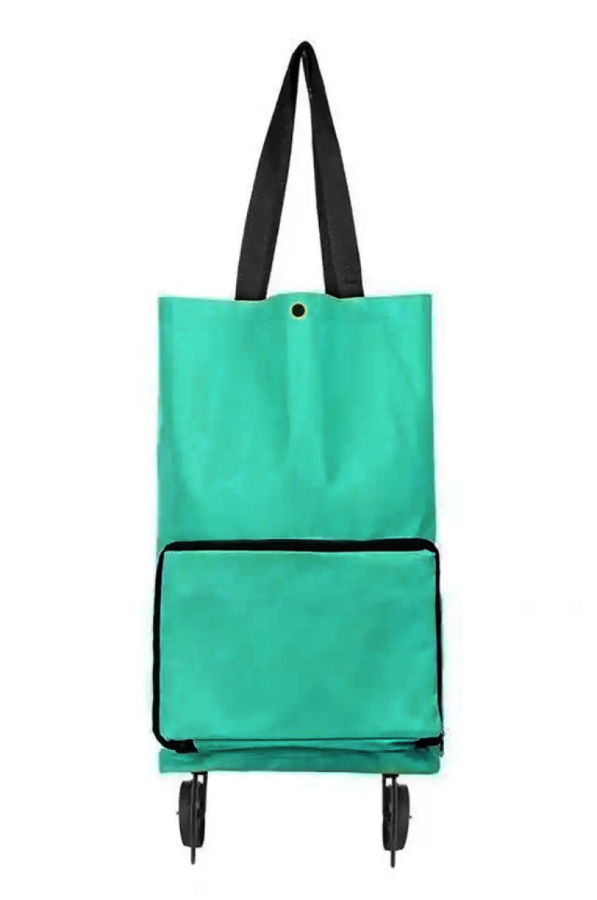 Сумка складана на колесах бірюзового кольору 182307