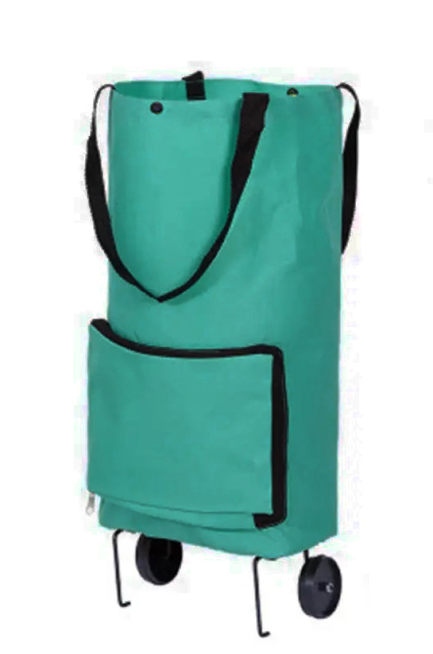 Сумка складана на колесах бірюзового кольору 182307