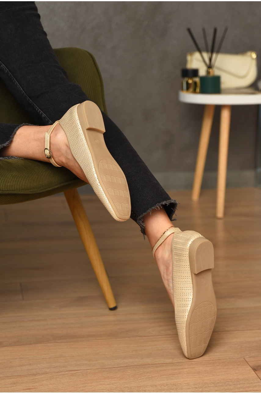 Балетки жіночі золотистого кольору 280-3 182372 Балетки жіночі золотистого кольору 280-3 182372