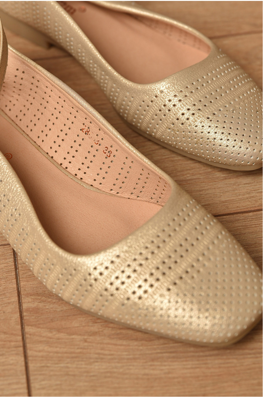 Балетки жіночі золотистого кольору 280-3 182372 Балетки жіночі золотистого кольору 280-3 182372