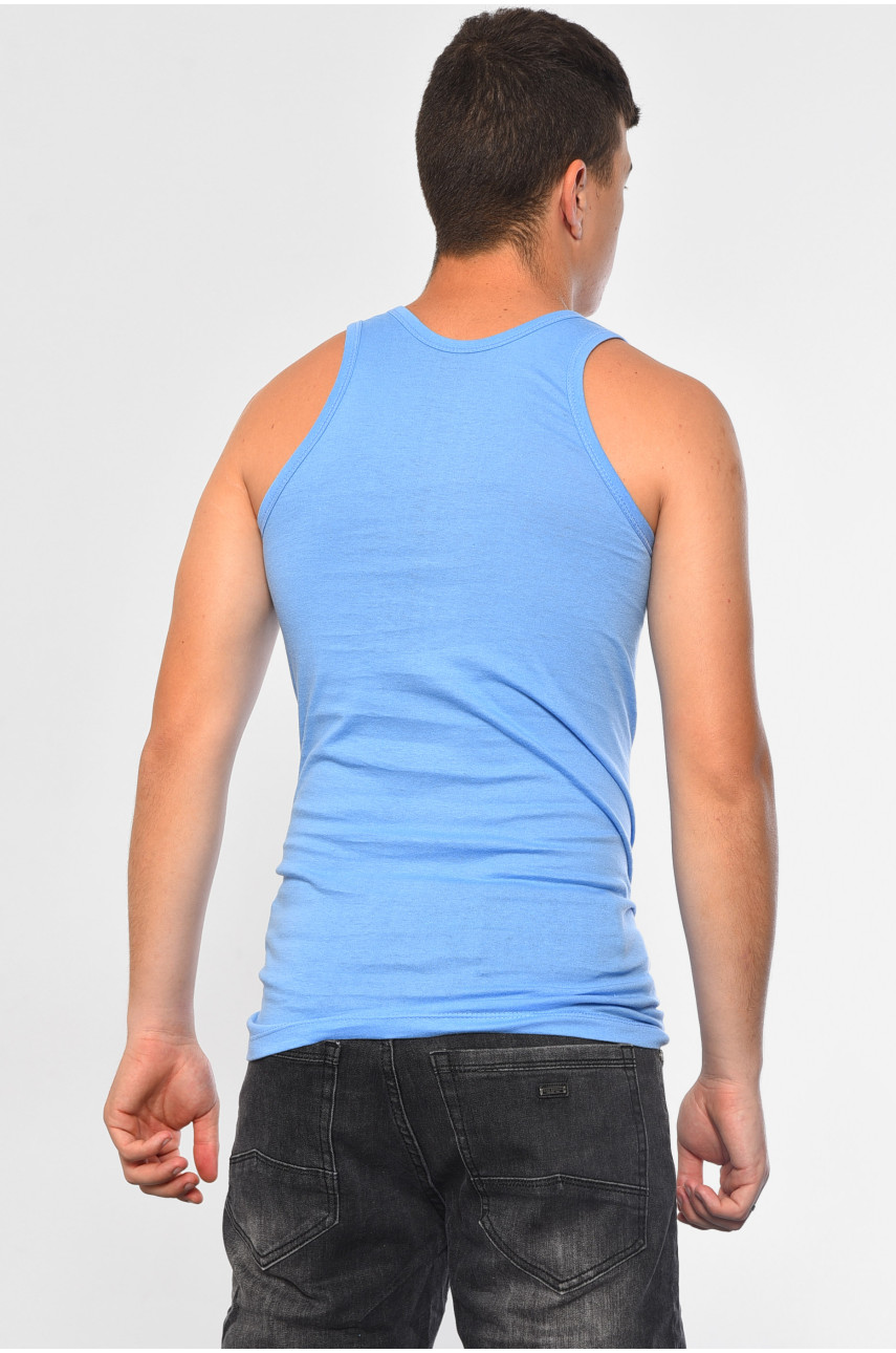 Майка чоловіча однотонна блакитного кольору 182446 Майка чоловіча однотонна блакитного кольору 182446