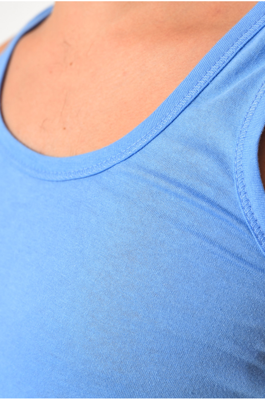 Майка чоловіча однотонна блакитного кольору 182446 Майка чоловіча однотонна блакитного кольору 182446