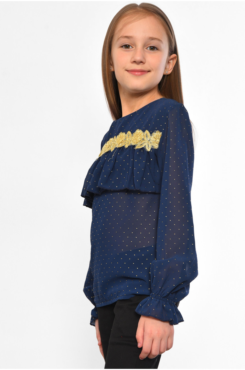 Блуза дитяча для дівчинки темно-синього кольору 182491