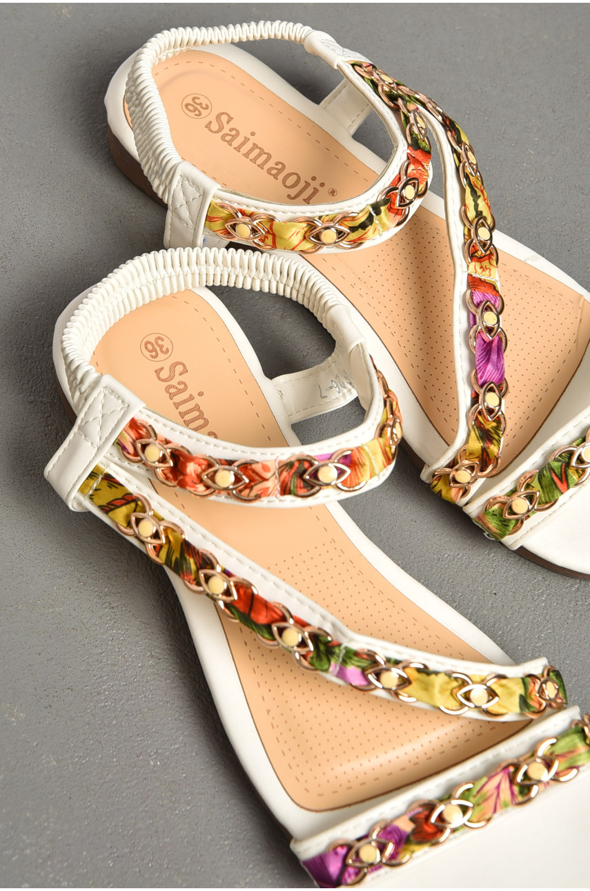 Босоножки женские белого цвета 26-7 182492