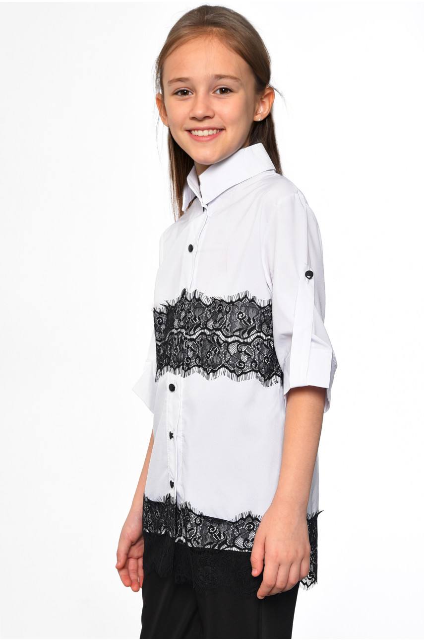 Блуза дитяча для дівчинки білого кольору 182493