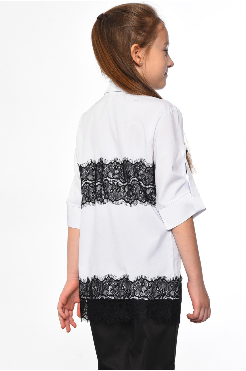 Блуза дитяча для дівчинки білого кольору 182493