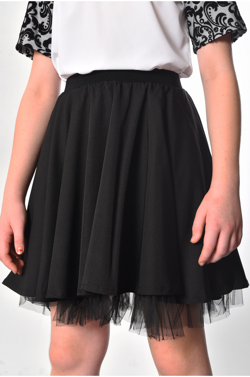 Юбка детская  для девочки черного  цвета 182495