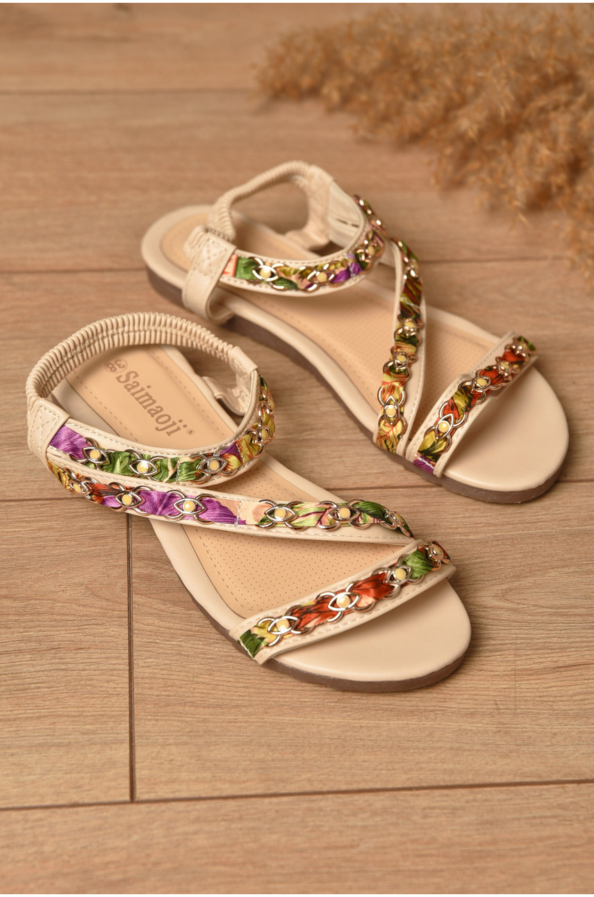 Босоножки женские бежевого цвета 26-1 182500