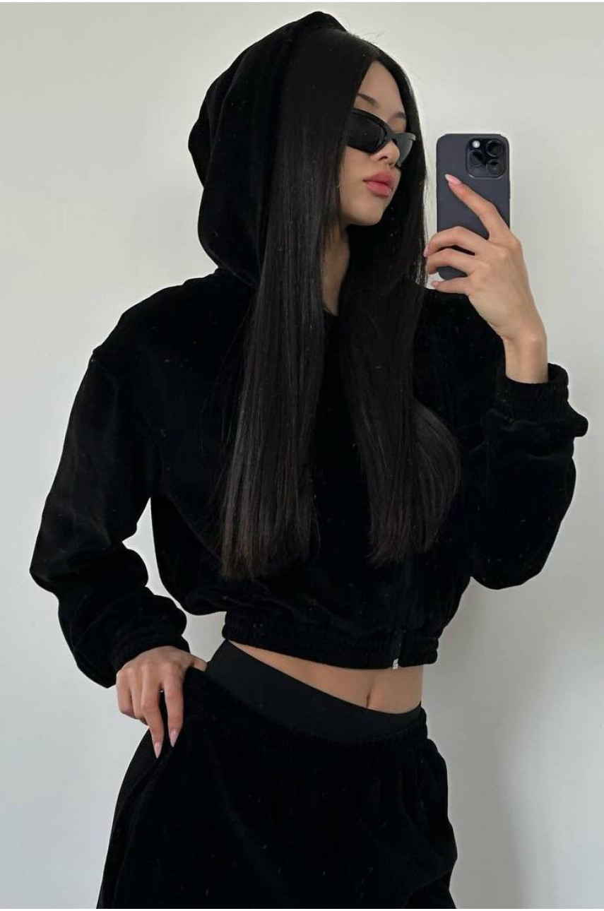 Спортивний костюм жіночий чорного кольору 182504