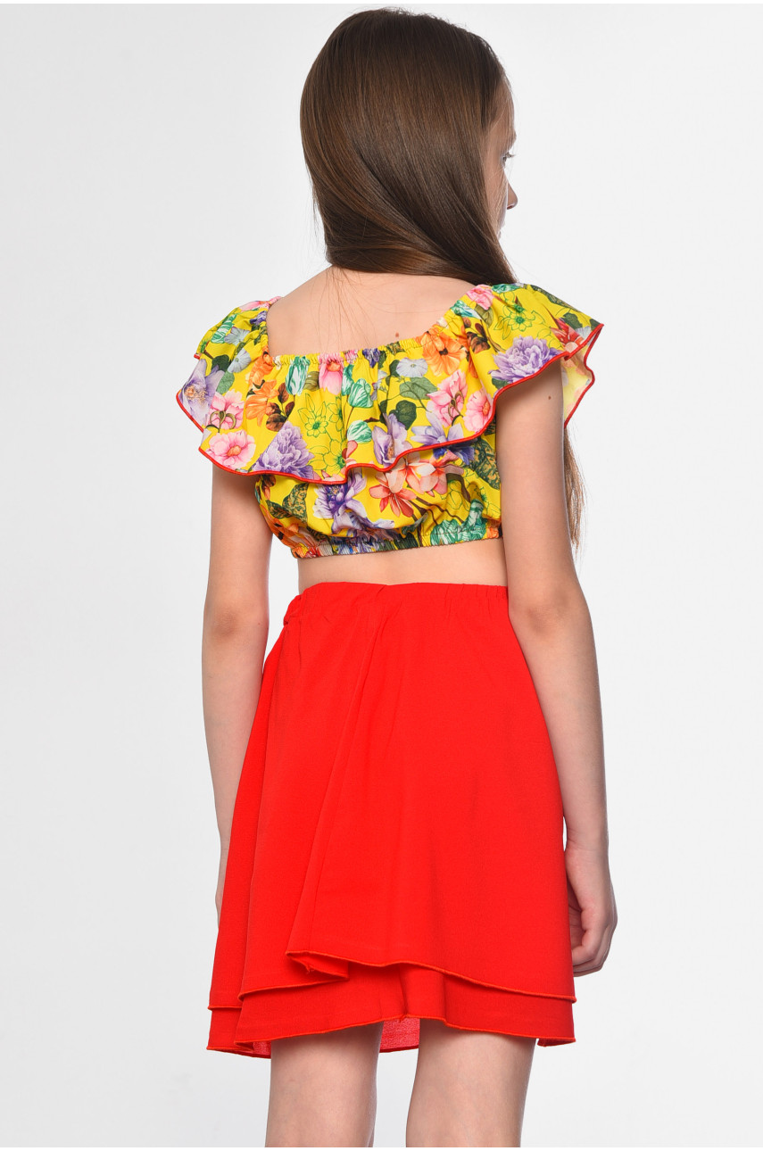 Костюм детский для девочки красно-желтого цвета 182581