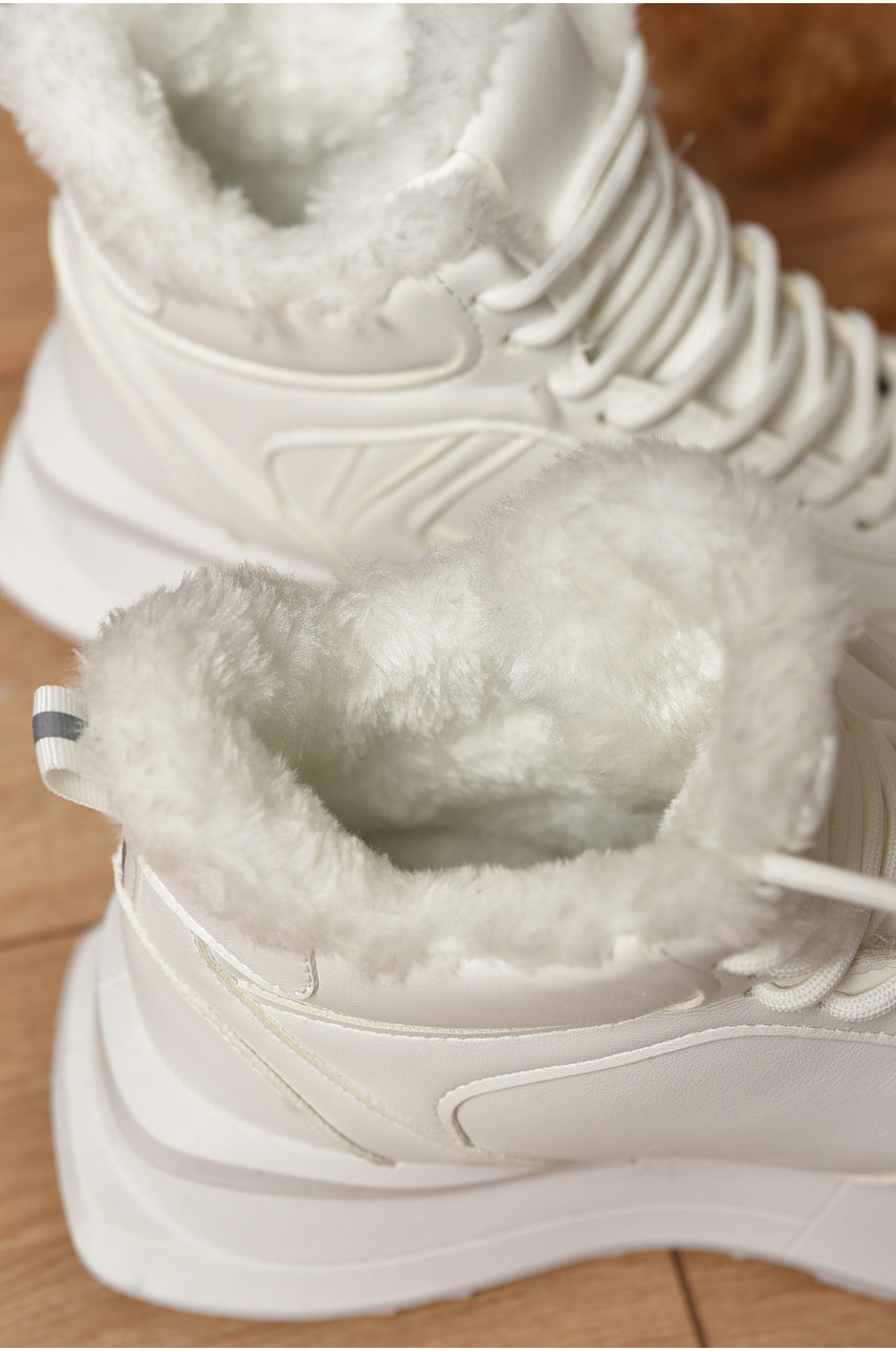 Кроссовки женские на меху белого цвета м97-2 182605
