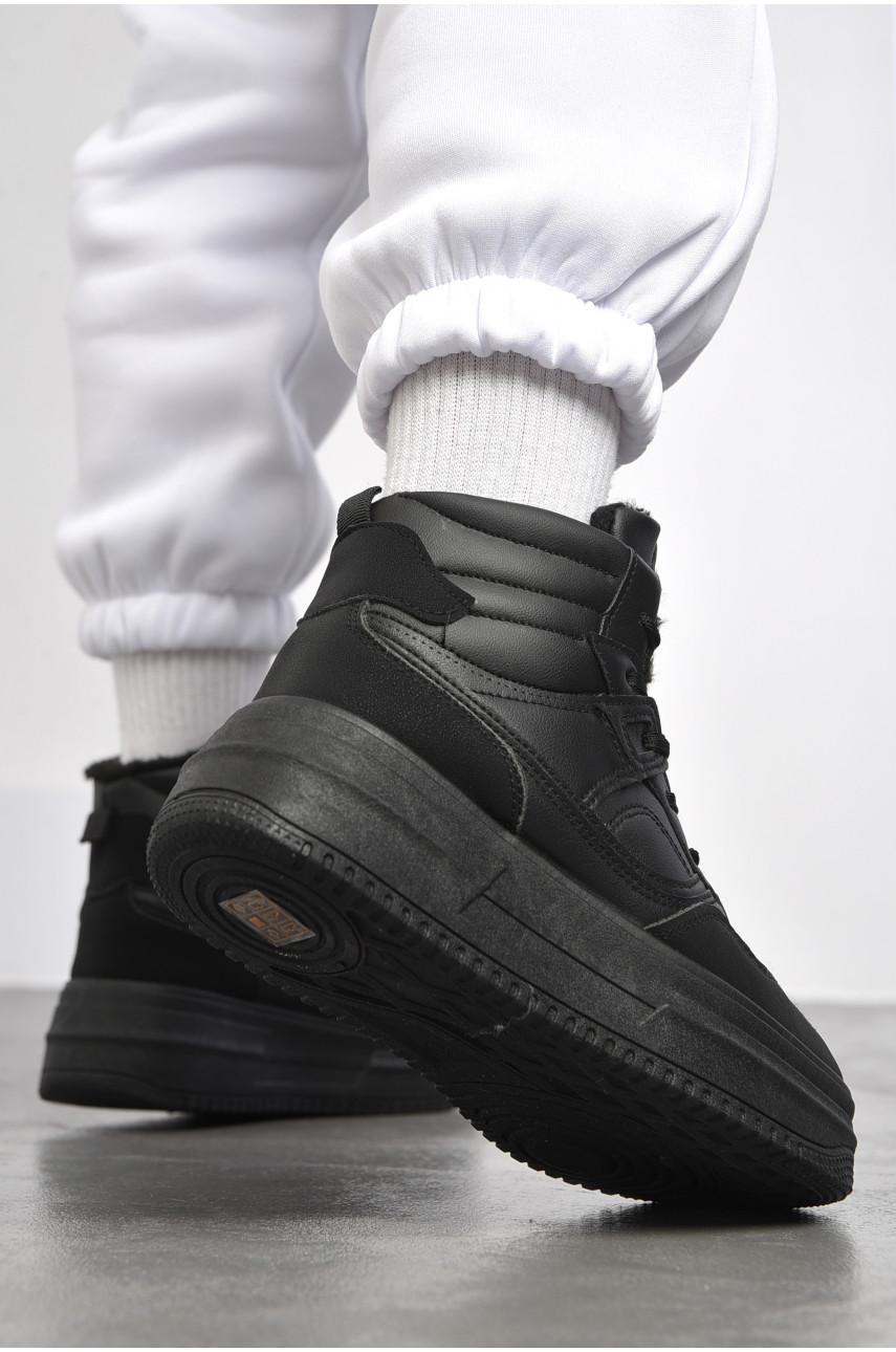 Кроссовки женские на меху черного цвета м91-1 182610