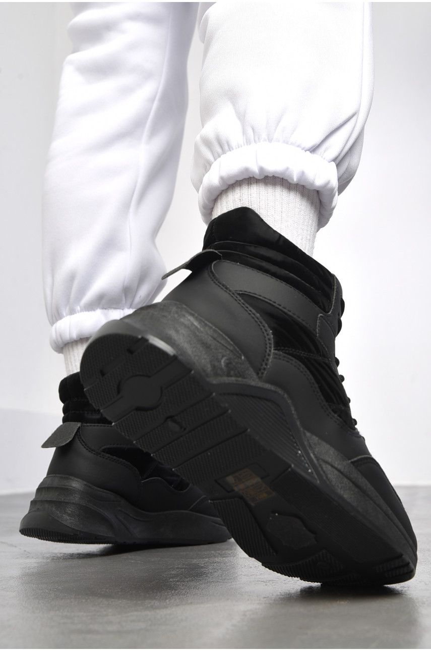 Кроссовки женские на меху черного цвета м101 182611