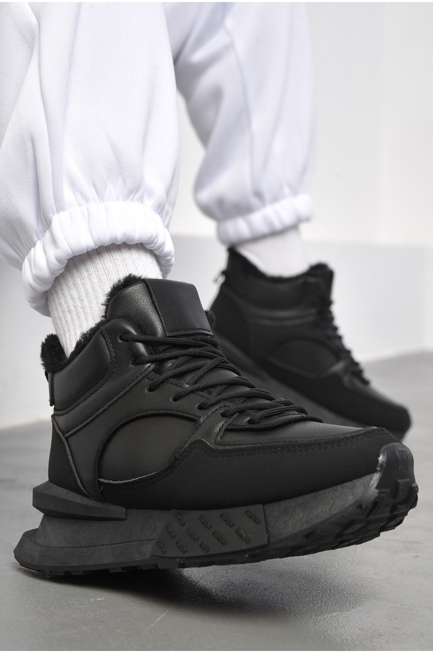 Кроссовки женские на меху черного цвета м99-1 182612