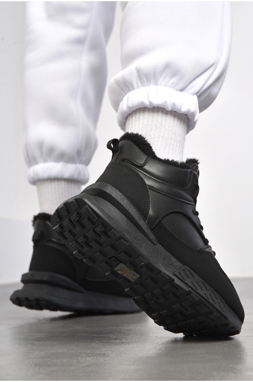 Кроссовки женские на меху черного цвета м99-1 182612