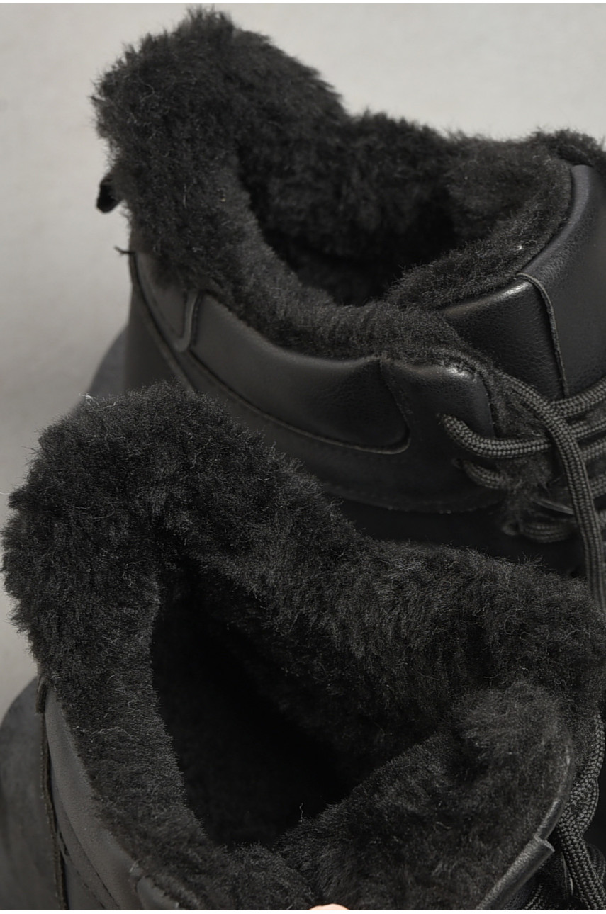 Кроссовки женские на меху черного цвета м99-1 182612