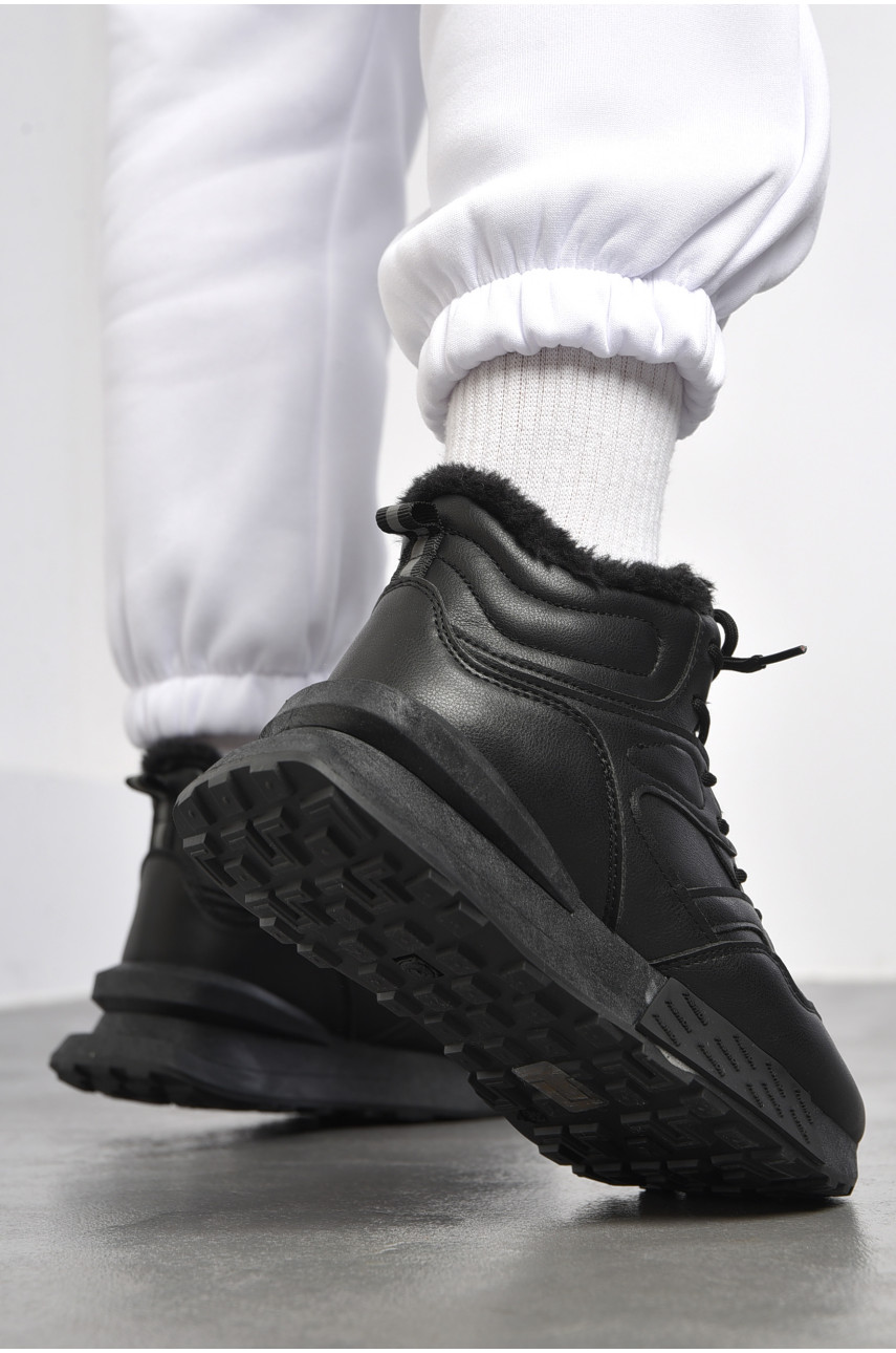 Кроссовки женские на меху черного цвета м100-1 182613