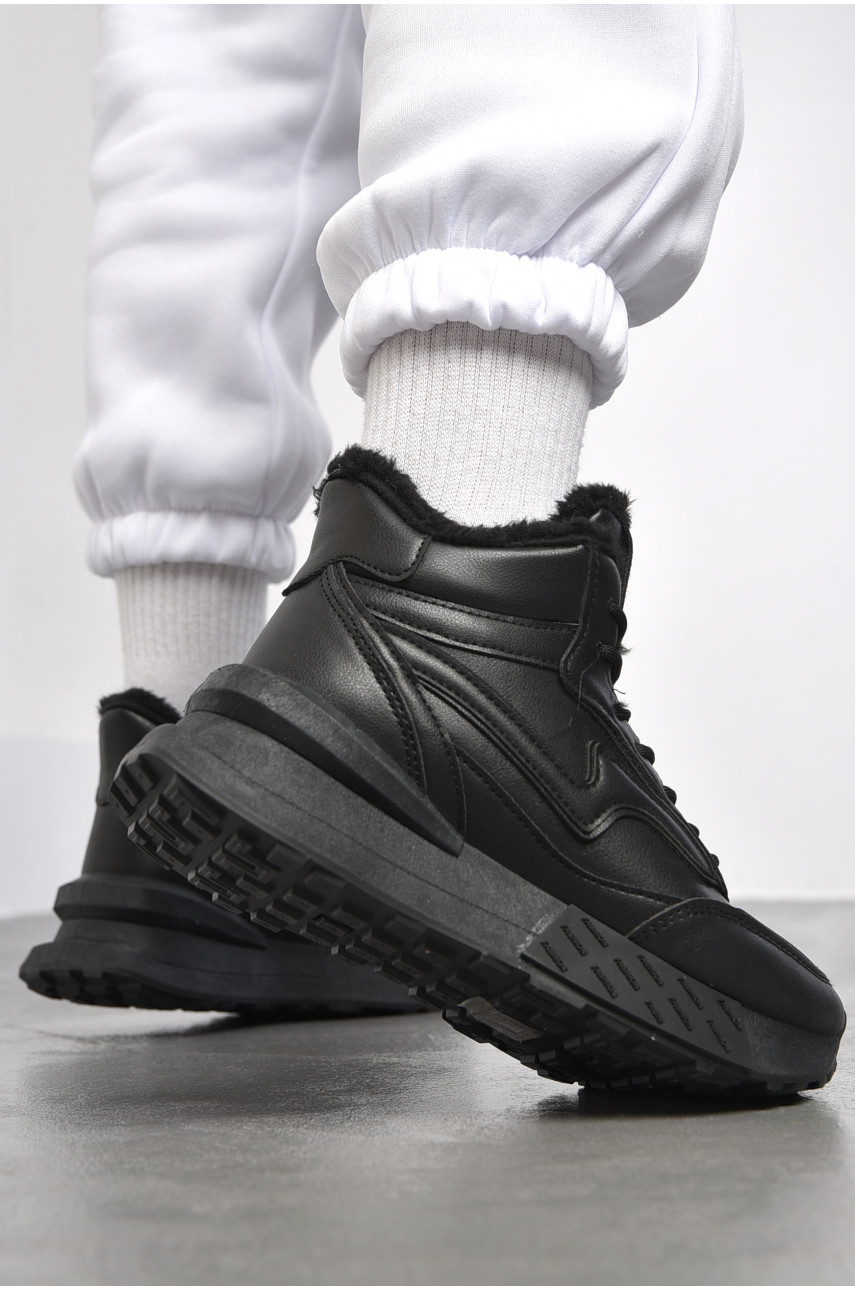 Кроссовки женские на меху черного цвета м98-1 182614