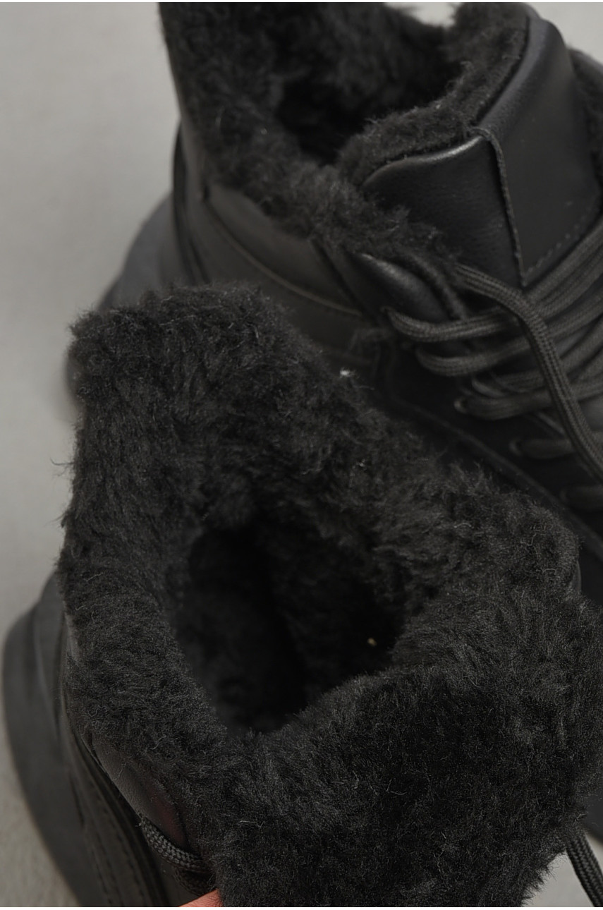 Кроссовки женские на меху черного цвета м98-1 182614