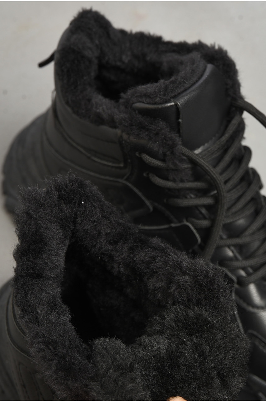 Кроссовки женские на меху черного цвета м95-1 182616