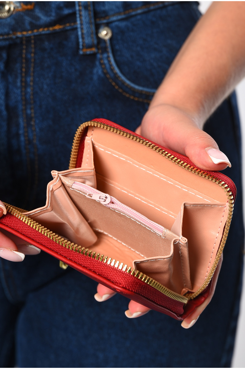 Кошелек женский из экокожи бордового цвета S-10 182620 Кошелек женский из экокожи бордового цвета S-10 182620