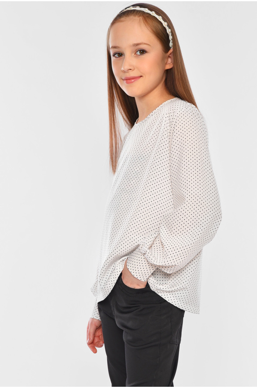Блуза підліткова для дівчинки білого кольору 182625
